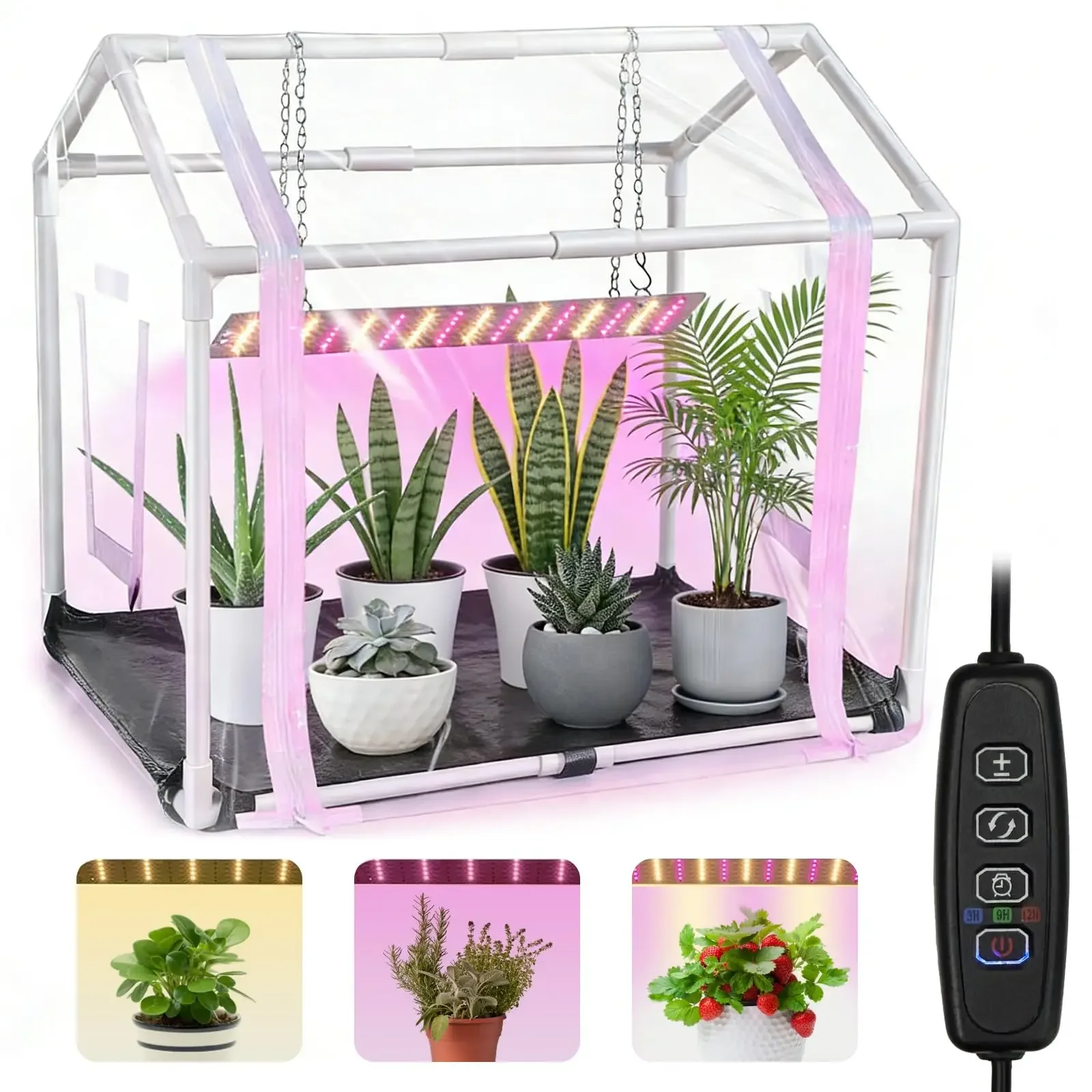 Greenhouse Mini Indoor - Mini Greenhouse With Full Spectrum LED