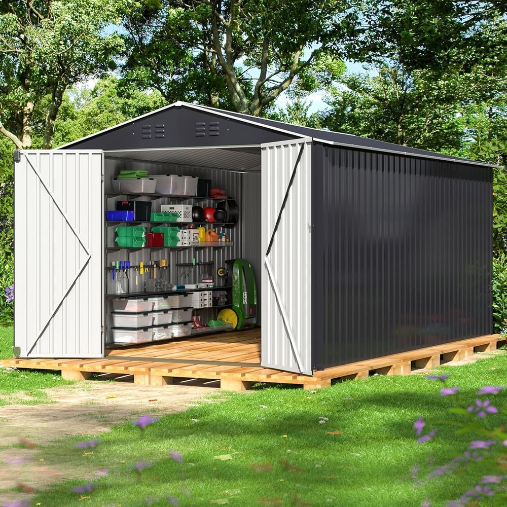 Gardening Tools In - 11.7ft x 8ft Outdoor Metal Storage