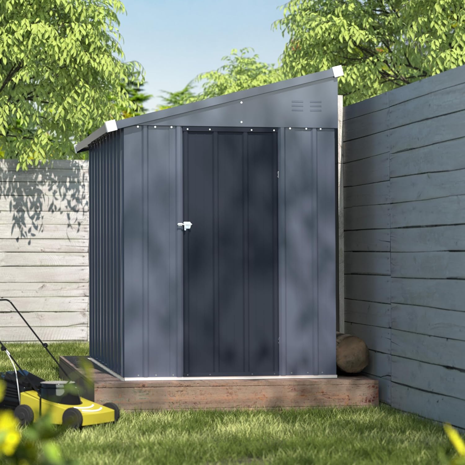 Gardening Tools In - 4x6FT Metal Outdoor Storage Shed Tool
