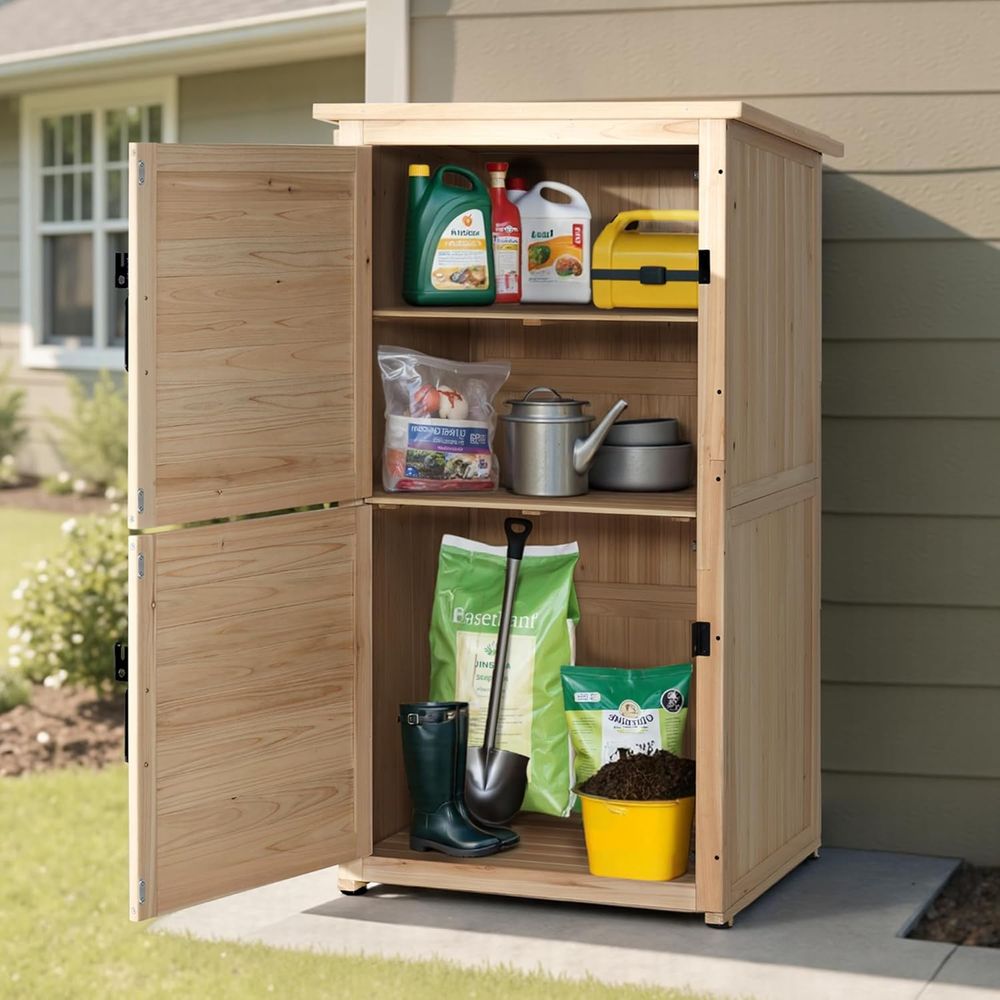 30 Natural Wood Outdoor Storag - Gardening Tools In 리뷰 및 가격