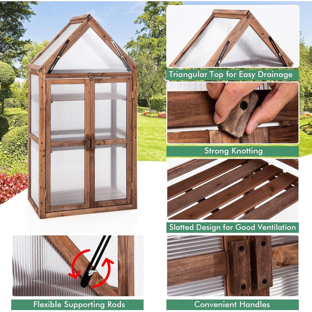 Portable 3-Tier Wooden Mini Gr - Greenhouse Mini Indoor 리뷰 및 가격