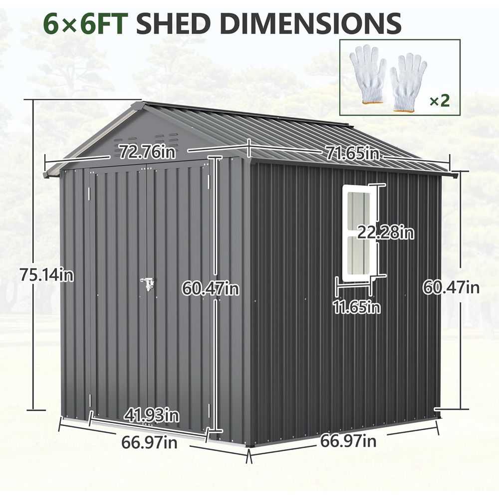 6x6 Metal Outdoor Storage Shed - Gardening Tools In 리뷰 및 가격