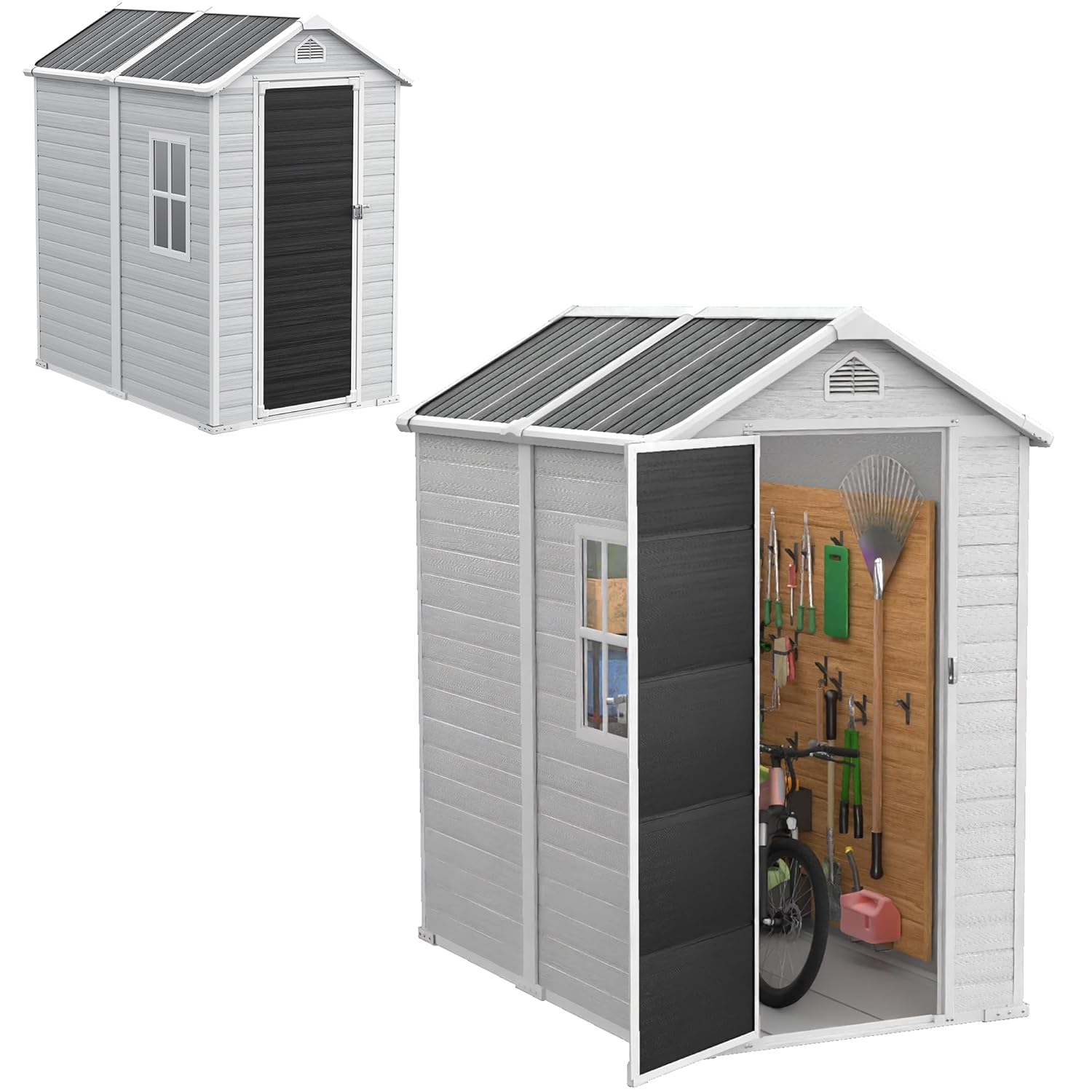 4x6 FT Plastic Storage Shed Wa - Gardening Tools In 리뷰 및 가격