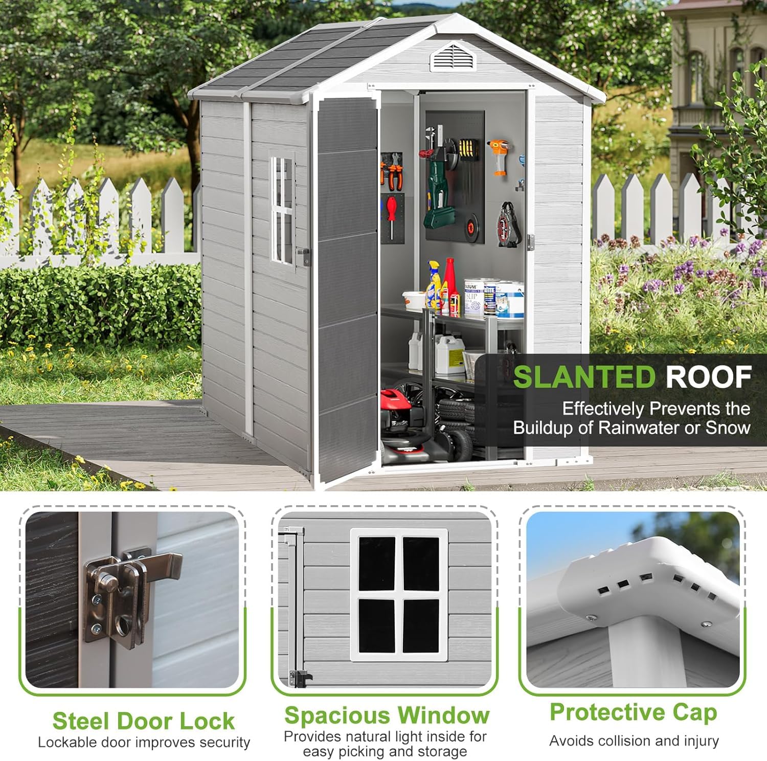4x6 FT Plastic Storage Shed Wa - Gardening Tools In 리뷰 및 가격