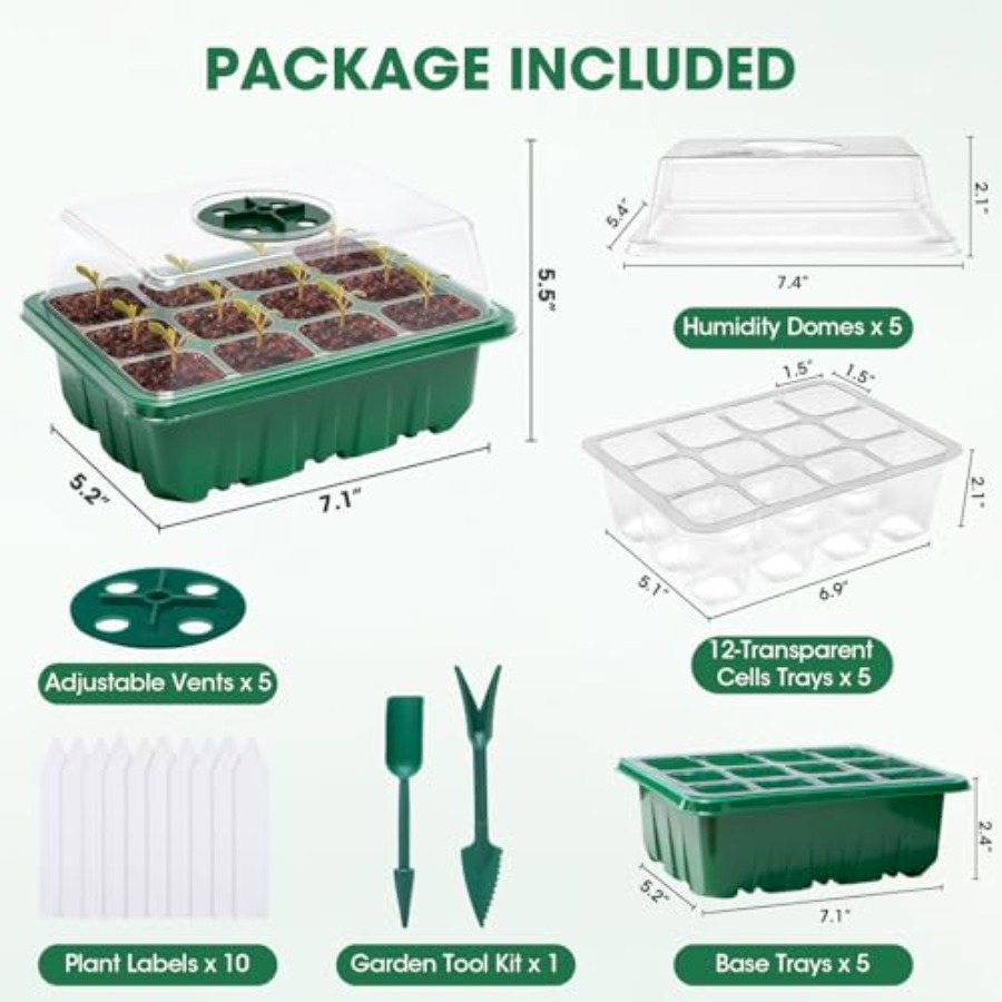 5 Packs Seed Starter Tray with - Greenhouse Mini Indoor 리뷰 및 가격