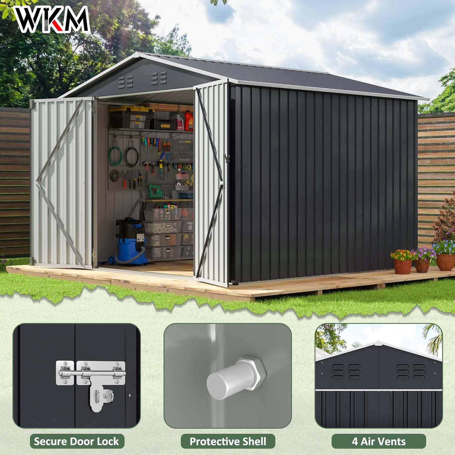 8x8 FT Outdoor Storage Shed, U - Gardening Tools In 리뷰 및 가격