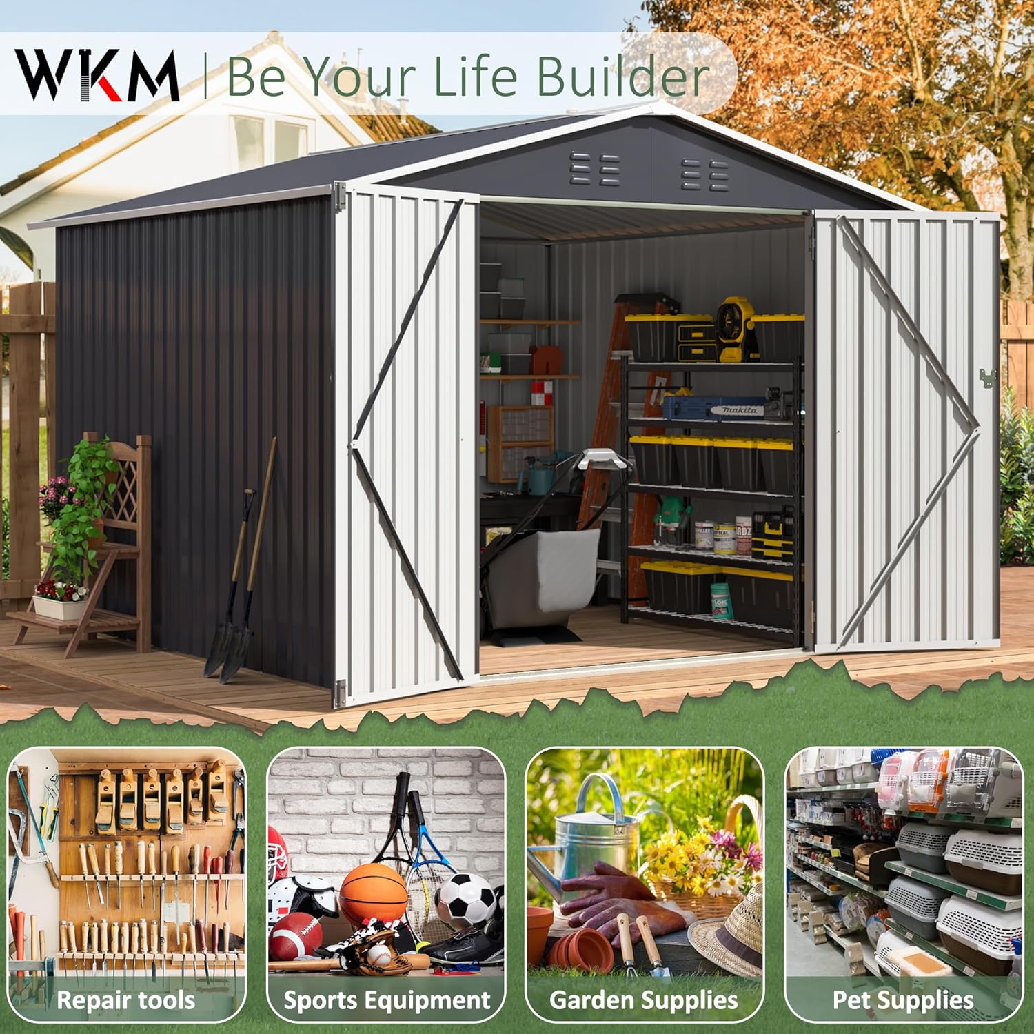 8x8 FT Outdoor Storage Shed, U - Gardening Tools In 리뷰 및 가격